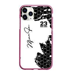 Чехол iPhone 11 Pro матовый Michael Jordan 23, цвет: 3D-малиновый