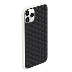 Чехол iPhone 11 Pro матовый Чёрная броня, цвет: 3D-белый — фото 2