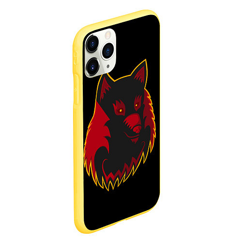 Чехол iPhone 11 Pro матовый Wolf Logo / 3D-Желтый – фото 2