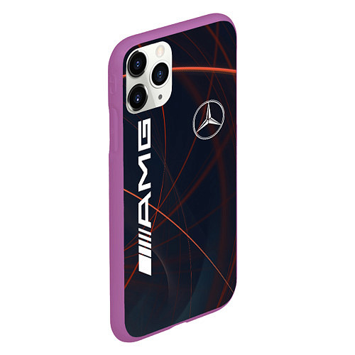 Чехол iPhone 11 Pro матовый MERCEDES-BENZ AMG / 3D-Фиолетовый – фото 2