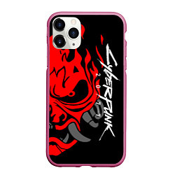 Чехол iPhone 11 Pro матовый CYBERPUNK 2077 SAMURAI, цвет: 3D-малиновый