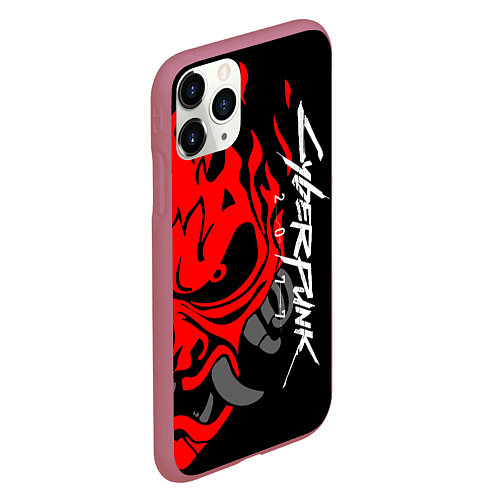 Чехол iPhone 11 Pro матовый CYBERPUNK 2077 SAMURAI / 3D-Малиновый – фото 2