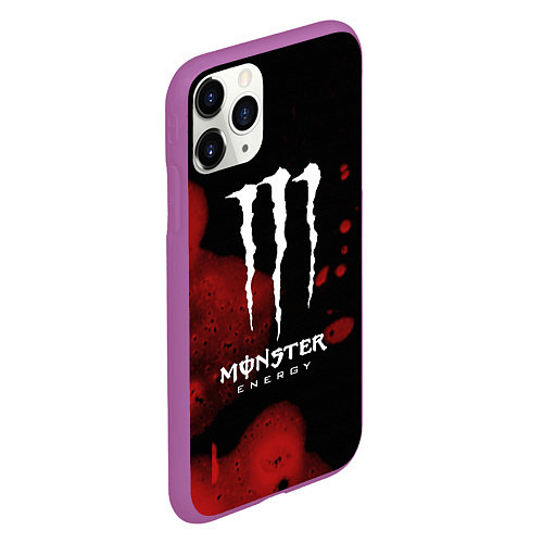 Чехол iPhone 11 Pro матовый MONSTER ENERGY / 3D-Фиолетовый – фото 2