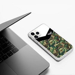 Чехол iPhone 11 Pro матовый Россия камуфляж, цвет: 3D-белый — фото 2