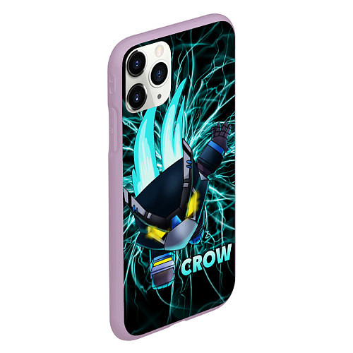 Чехол iPhone 11 Pro матовый Brawl Stars CROW / 3D-Сиреневый – фото 2