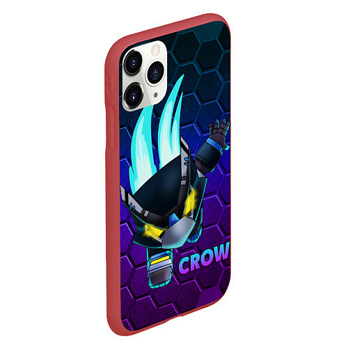 Чехол iPhone 11 Pro матовый Brawl Stars CROW / 3D-Красный – фото 2