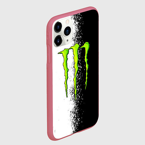 Чехол iPhone 11 Pro матовый MONSTER ENERGY / 3D-Малиновый – фото 2