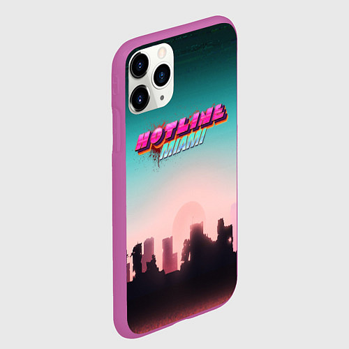 Чехол iPhone 11 Pro матовый HOTLINE MIAMI / 3D-Фиолетовый – фото 2
