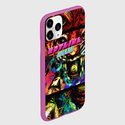 Чехол iPhone 11 Pro матовый HOTLINE MIAMI / 3D-Фиолетовый – фото 2