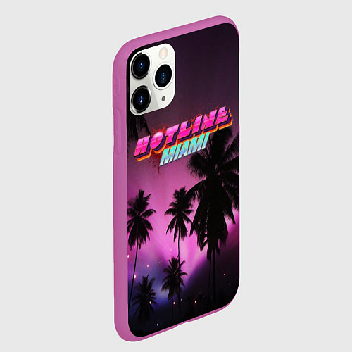 Чехол iPhone 11 Pro матовый HOTLINE MIAMI / 3D-Фиолетовый – фото 2