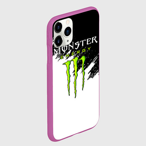 Чехол iPhone 11 Pro матовый MONSTER ENERGY / 3D-Фиолетовый – фото 2