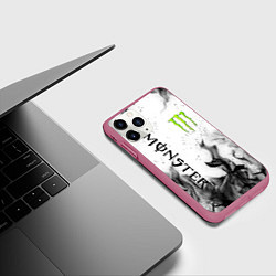 Чехол iPhone 11 Pro матовый MONSTER ENERGY, цвет: 3D-малиновый — фото 2