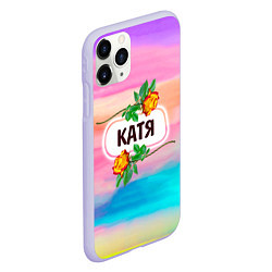 Чехол iPhone 11 Pro матовый Катя, цвет: 3D-светло-сиреневый — фото 2