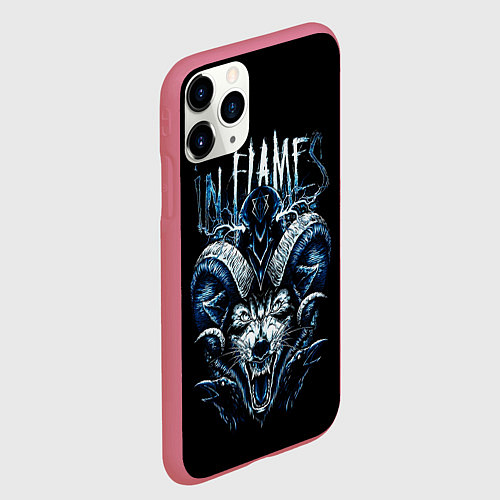 Чехол iPhone 11 Pro матовый IN FLAMES / 3D-Малиновый – фото 2