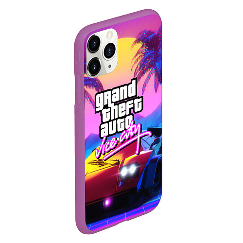 Чехол iPhone 11 Pro матовый GTA 2020 / 3D-Фиолетовый – фото 2