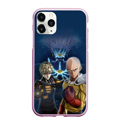 Чехол iPhone 11 Pro матовый One Punch Man, цвет: 3D-розовый