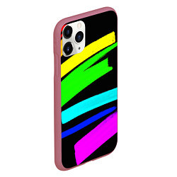 Чехол iPhone 11 Pro матовый НЕОНОВЫЕ КРАСКИ, цвет: 3D-малиновый — фото 2