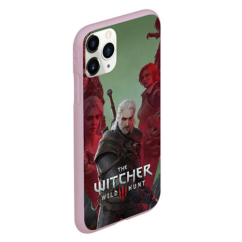 Чехол iPhone 11 Pro матовый The Witcher 5-летие / 3D-Розовый – фото 2