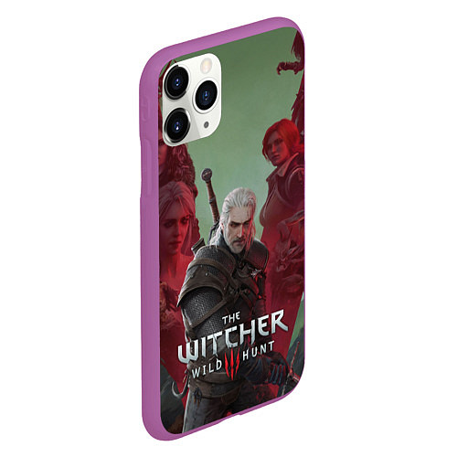 Чехол iPhone 11 Pro матовый The Witcher 5-летие / 3D-Фиолетовый – фото 2