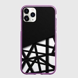 Чехол iPhone 11 Pro матовый BLACK GEOMETRY, цвет: 3D-фиолетовый