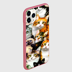 Чехол iPhone 11 Pro матовый КОТЫ, цвет: 3D-малиновый — фото 2