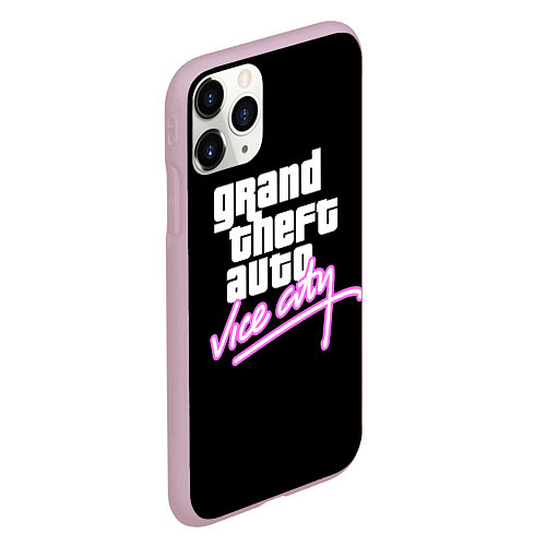 Чехол iPhone 11 Pro матовый GTA VICE CITY / 3D-Розовый – фото 2