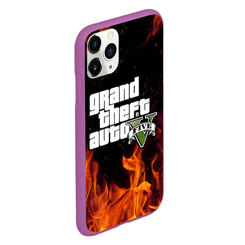 Чехол iPhone 11 Pro матовый GTA 5 / 3D-Фиолетовый – фото 2