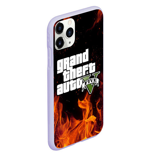 Чехол iPhone 11 Pro матовый GTA 5 / 3D-Светло-сиреневый – фото 2