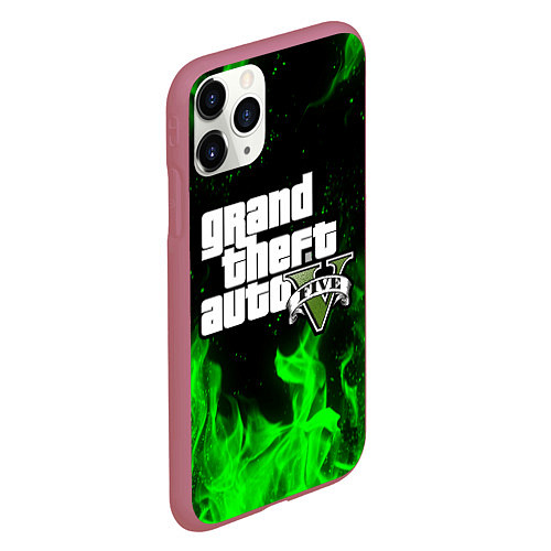 Чехол iPhone 11 Pro матовый GTA 5 / 3D-Малиновый – фото 2