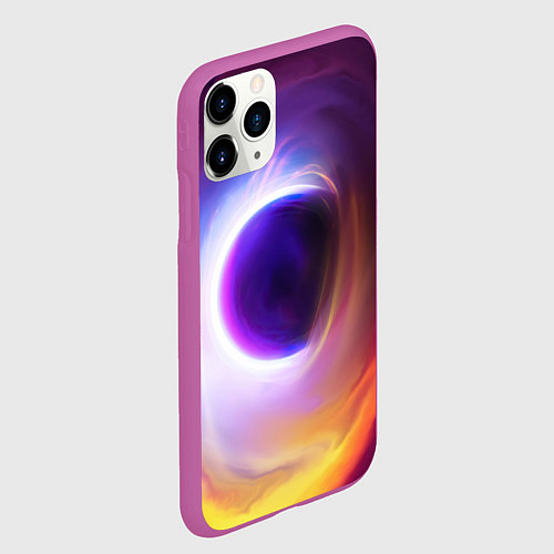 Чехол iPhone 11 Pro матовый ЧЁРНАЯ ДЫРА / 3D-Фиолетовый – фото 2