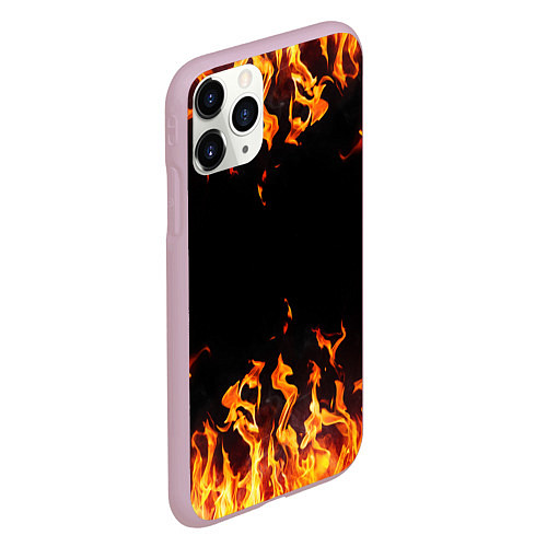 Чехол iPhone 11 Pro матовый FIRE ОГОНЬ / 3D-Розовый – фото 2