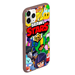 Чехол iPhone 11 Pro матовый BRAWL STARS ВСЕ БРАВЛЕРЫ, цвет: 3D-коричневый — фото 2