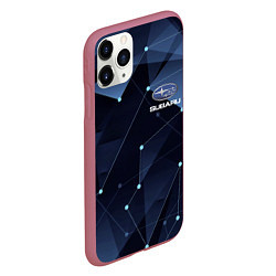 Чехол iPhone 11 Pro матовый SUBARU, цвет: 3D-малиновый — фото 2