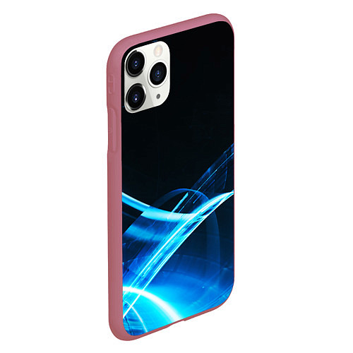 Чехол iPhone 11 Pro матовый DIGITAL BLUE / 3D-Малиновый – фото 2