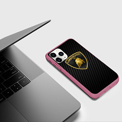 Чехол iPhone 11 Pro матовый Lamborghini Z, цвет: 3D-малиновый — фото 2