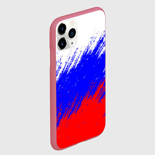 Чехол iPhone 11 Pro матовый Россия / 3D-Малиновый – фото 2
