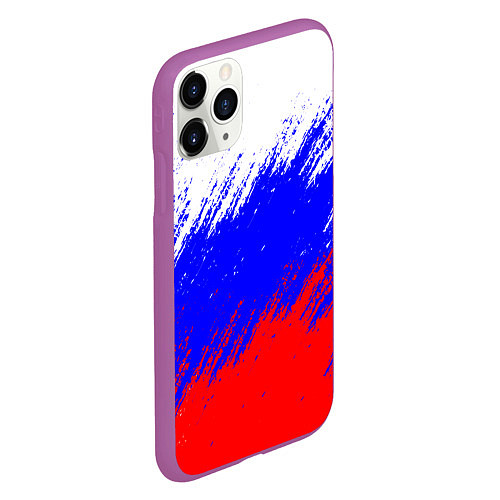 Чехол iPhone 11 Pro матовый Россия / 3D-Фиолетовый – фото 2