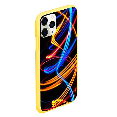 Чехол iPhone 11 Pro матовый НЕОНОВЫЙ ДЫМ / 3D-Желтый – фото 2