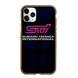 Чехол iPhone 11 Pro матовый SUBARU STI Z, цвет: 3D-коричневый
