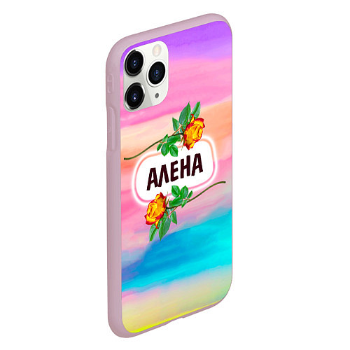 Чехол iPhone 11 Pro матовый Алена / 3D-Розовый – фото 2