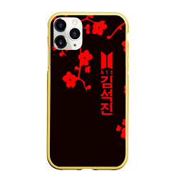 Чехол iPhone 11 Pro матовый BTS, цвет: 3D-желтый