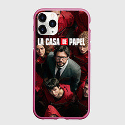 Чехол iPhone 11 Pro матовый La Casa de Papel Z, цвет: 3D-малиновый