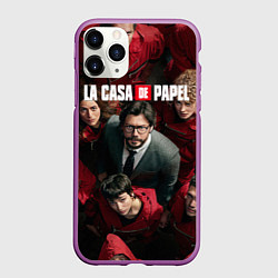 Чехол iPhone 11 Pro матовый La Casa de Papel Z, цвет: 3D-фиолетовый