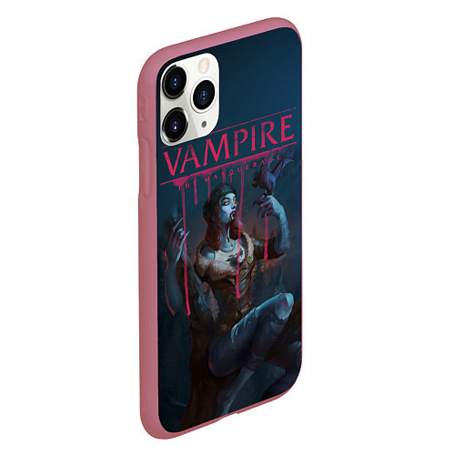 Чехол iPhone 11 Pro матовый Vampire: The Masquerade / 3D-Малиновый – фото 2