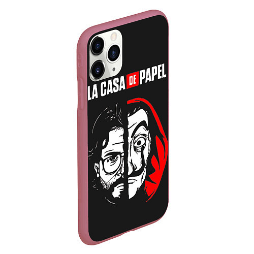 Чехол iPhone 11 Pro матовый La casa de papel / 3D-Малиновый – фото 2