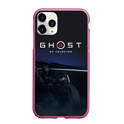 Чехол iPhone 11 Pro матовый Ghost of Tsushima, цвет: 3D-малиновый