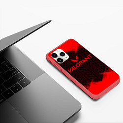 Чехол iPhone 11 Pro матовый Valorant, цвет: 3D-красный — фото 2