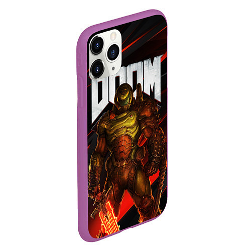 Чехол iPhone 11 Pro матовый DOOM ETERNAL / 3D-Фиолетовый – фото 2