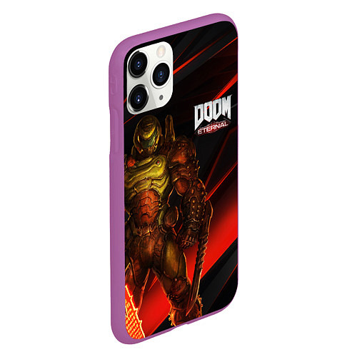 Чехол iPhone 11 Pro матовый DOOM ETERNAL / 3D-Фиолетовый – фото 2