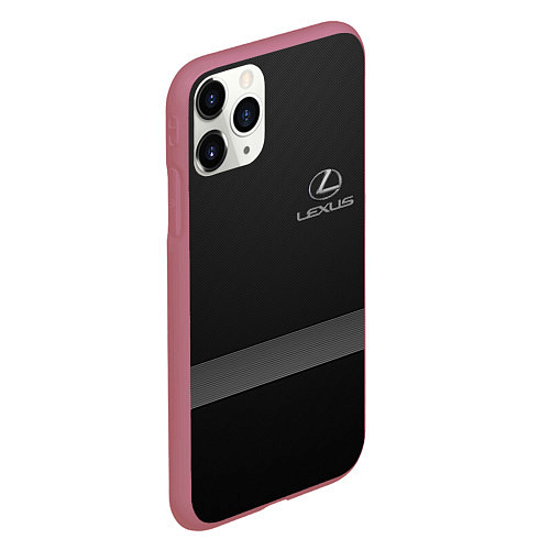 Чехол iPhone 11 Pro матовый LEXUS / 3D-Малиновый – фото 2